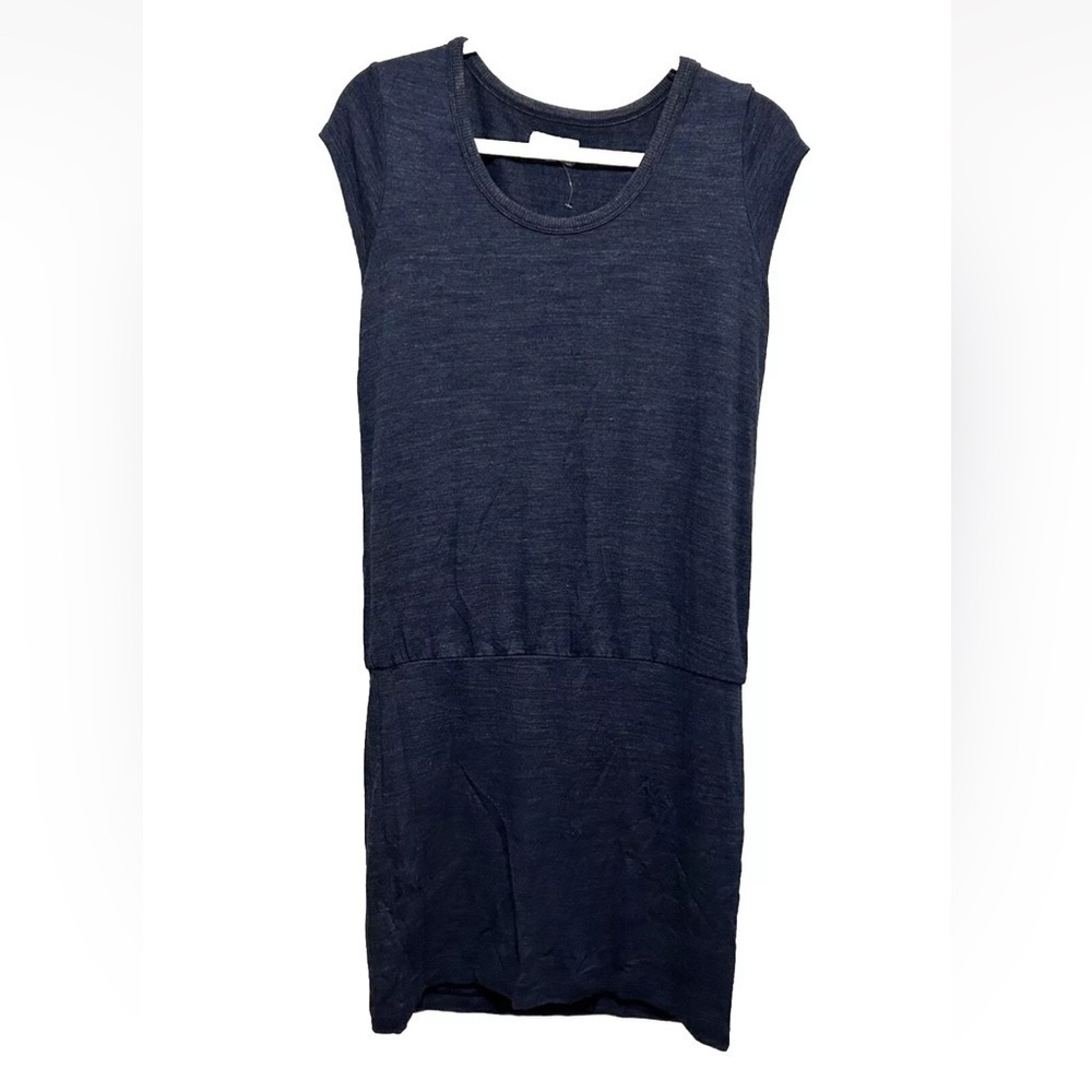 Lou & Grey Blue casual knit Dress women’s Small drop waist cap sleeve Athleisure